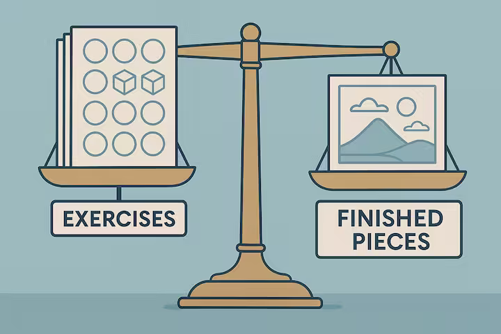 balance exercise finished pieces