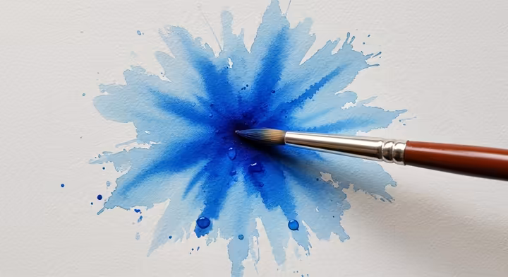 A vibrant watercolor painting showcasing the wet-on-wet technique, with colors blooming and blending softly.